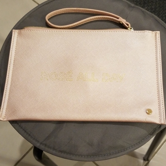 💕MADISON WEST💕 Rose All Day Pink Shimmer Clutch - Picture 4 of 8